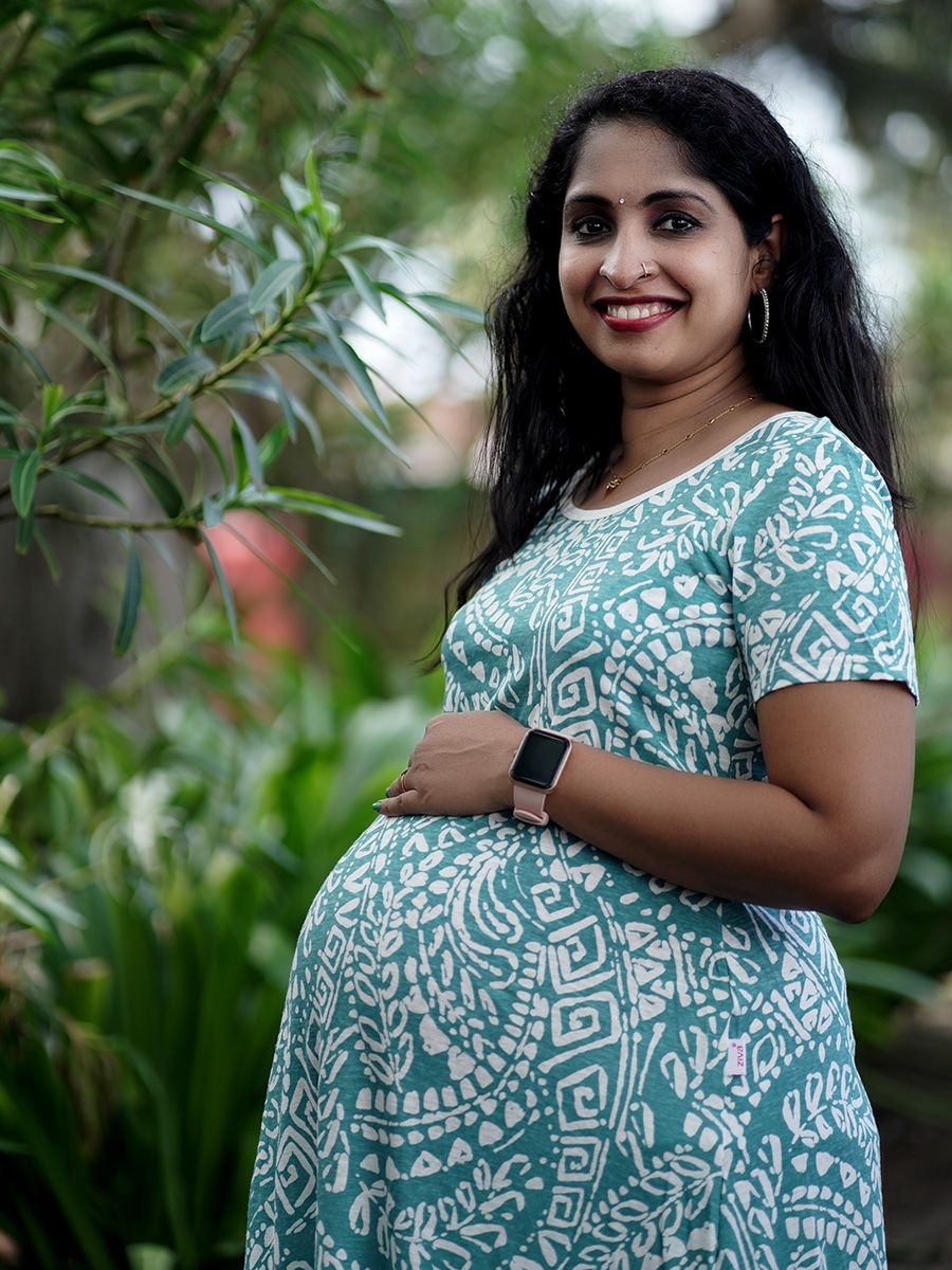 Maternity Short Zipless Dress-  Gilda Pale Green