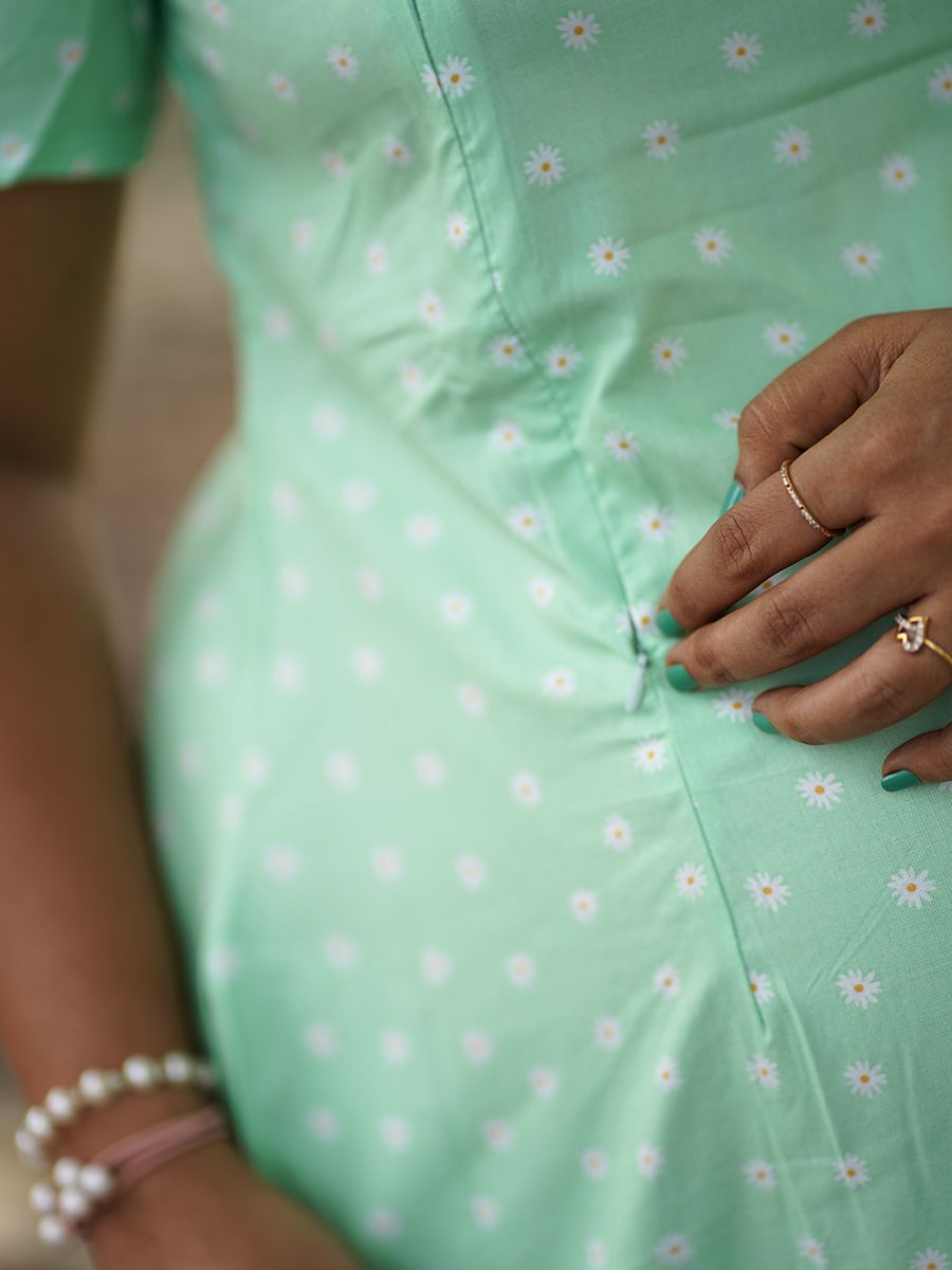 Maternity Short Night Gown- Ezra Light Green