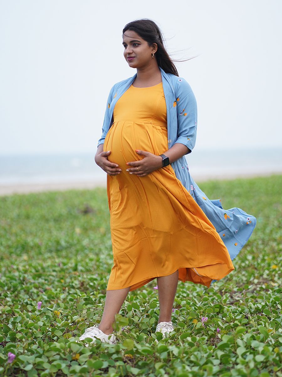 Maternity Short Dress with Jacket (Ash)