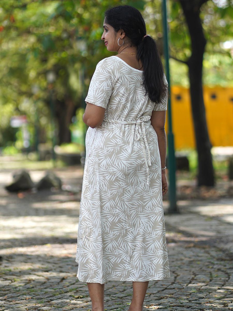 Maternity Short Zipless Dress-  Gilda cream