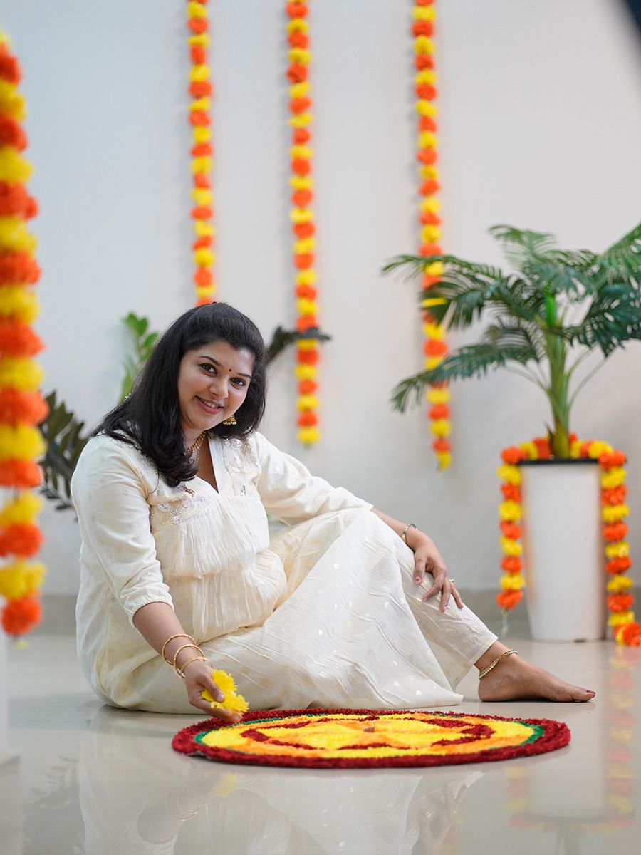 Maternity Midi Onam Festive Dress Clara