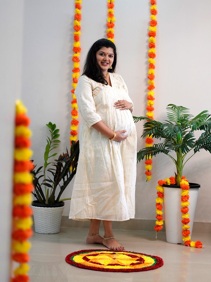 Maternity Midi Onam Festive Dress Clara