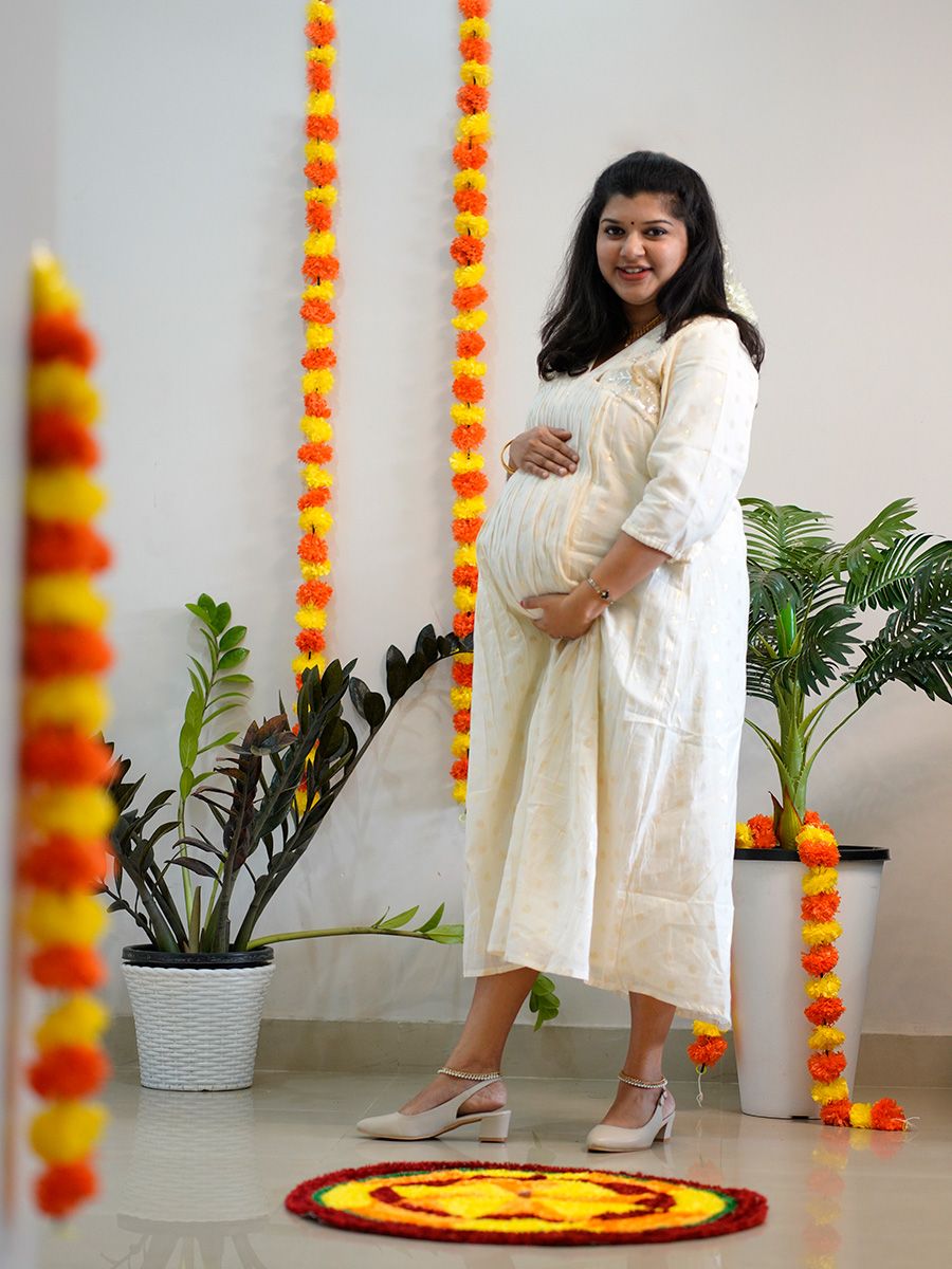 Maternity Midi Onam Festive Dress Clara