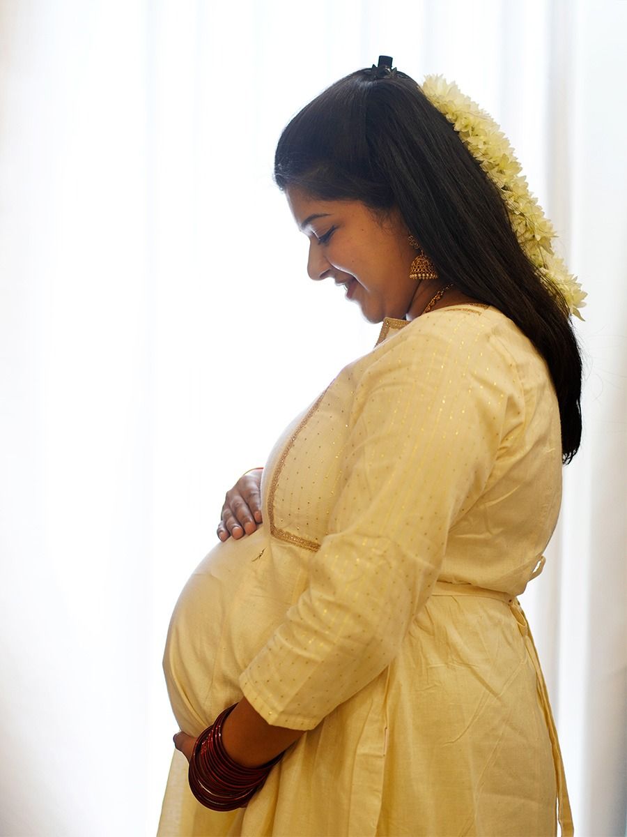 Maternity Midi Onam Festive Dress Kastur