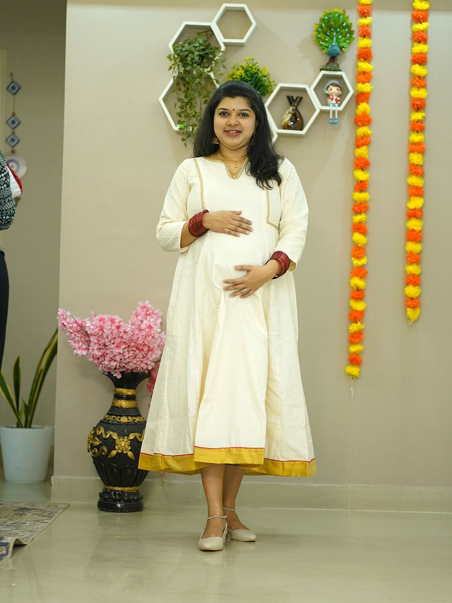 Maternity Midi Onam Festive Dress Kastur