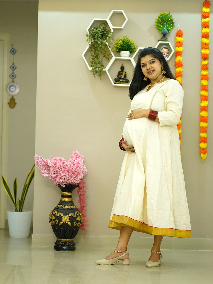 Maternity Midi Onam Festive Dress Kastur