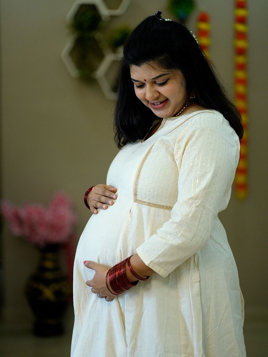 Maternity Midi Onam Festive Dress Kastur