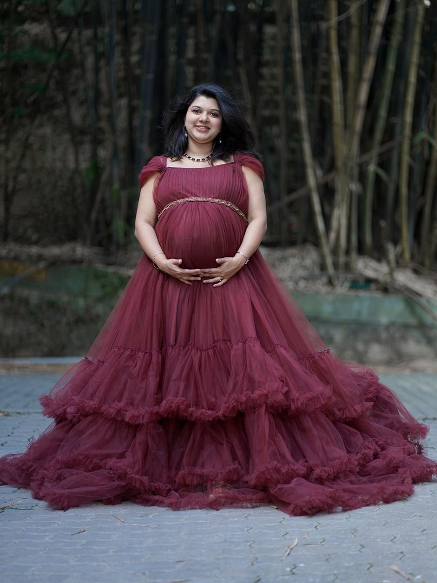 Maternity Baby Shower Brown Net