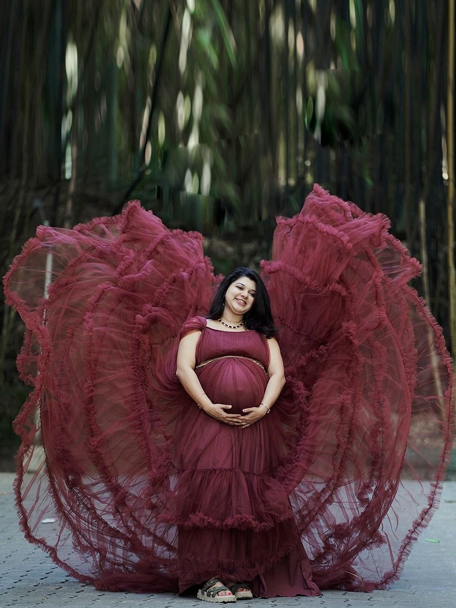 Maternity Baby Shower Brown Net