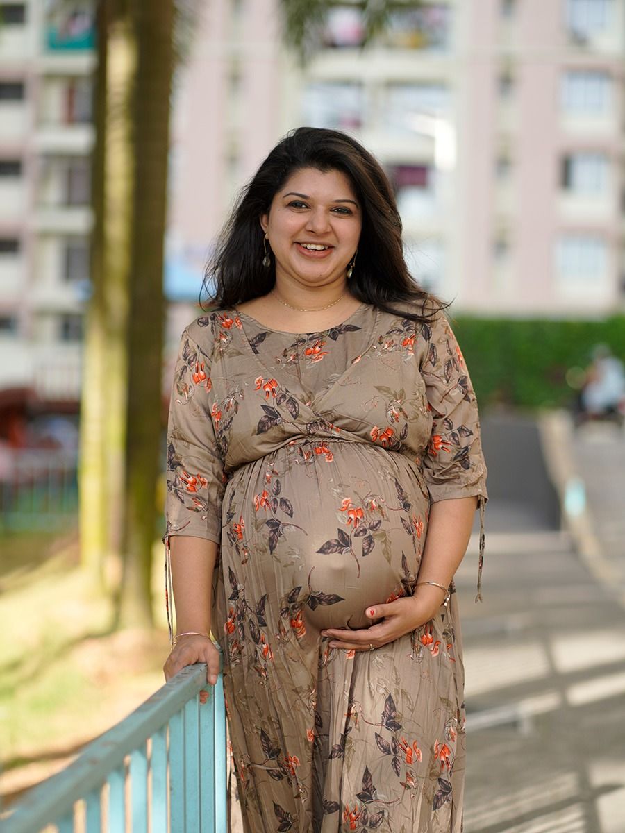 Maternity Maxi Dress Jez Beige