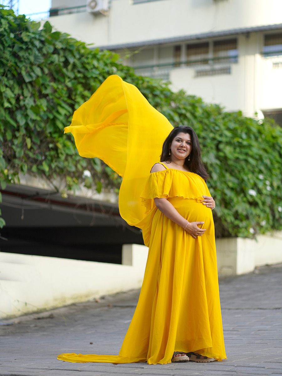 Maternity Baby Shower Mustard Yellow