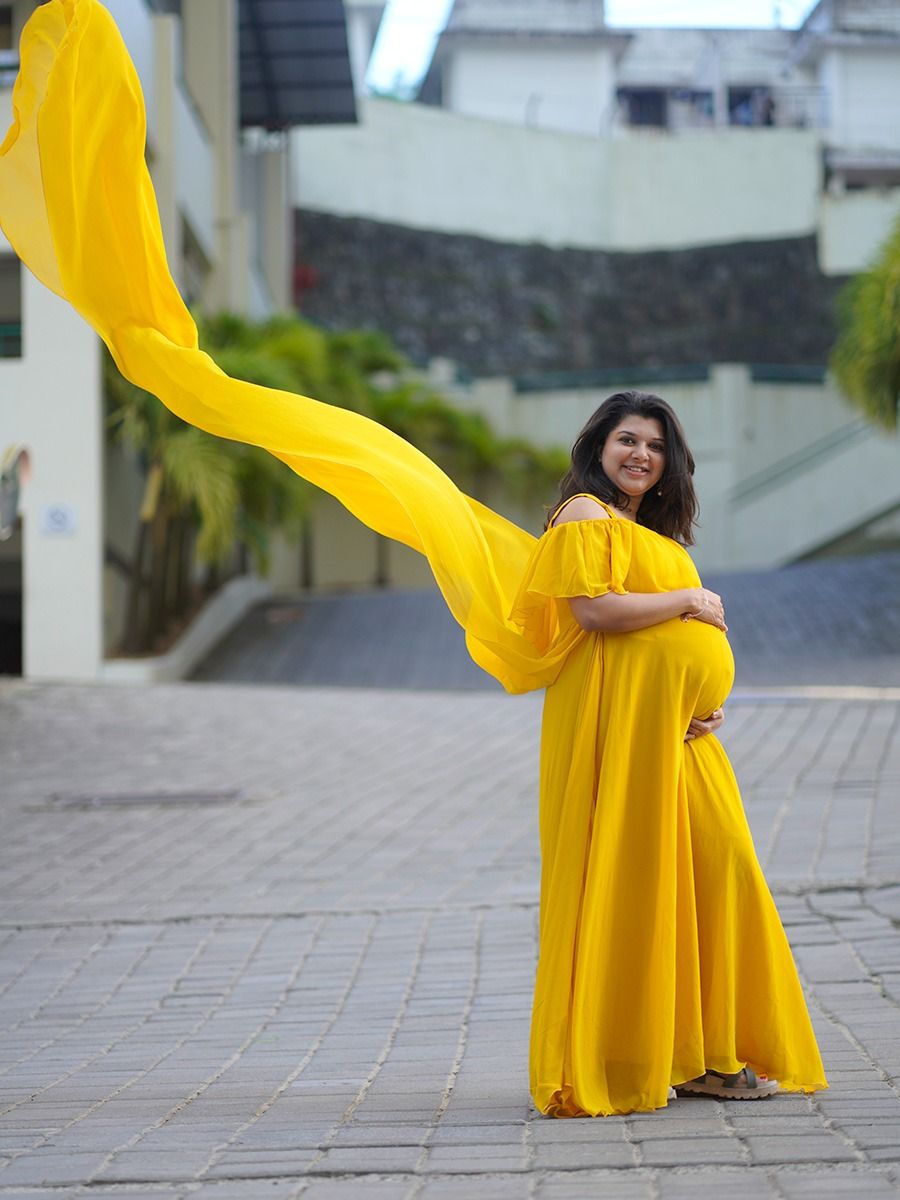 Maternity Baby Shower Mustard Yellow