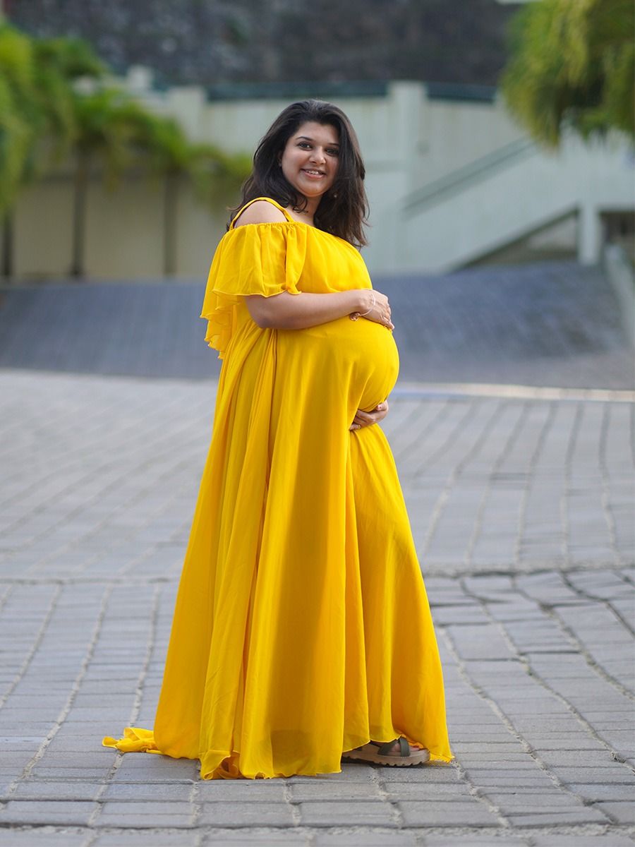 Maternity Baby Shower Mustard Yellow