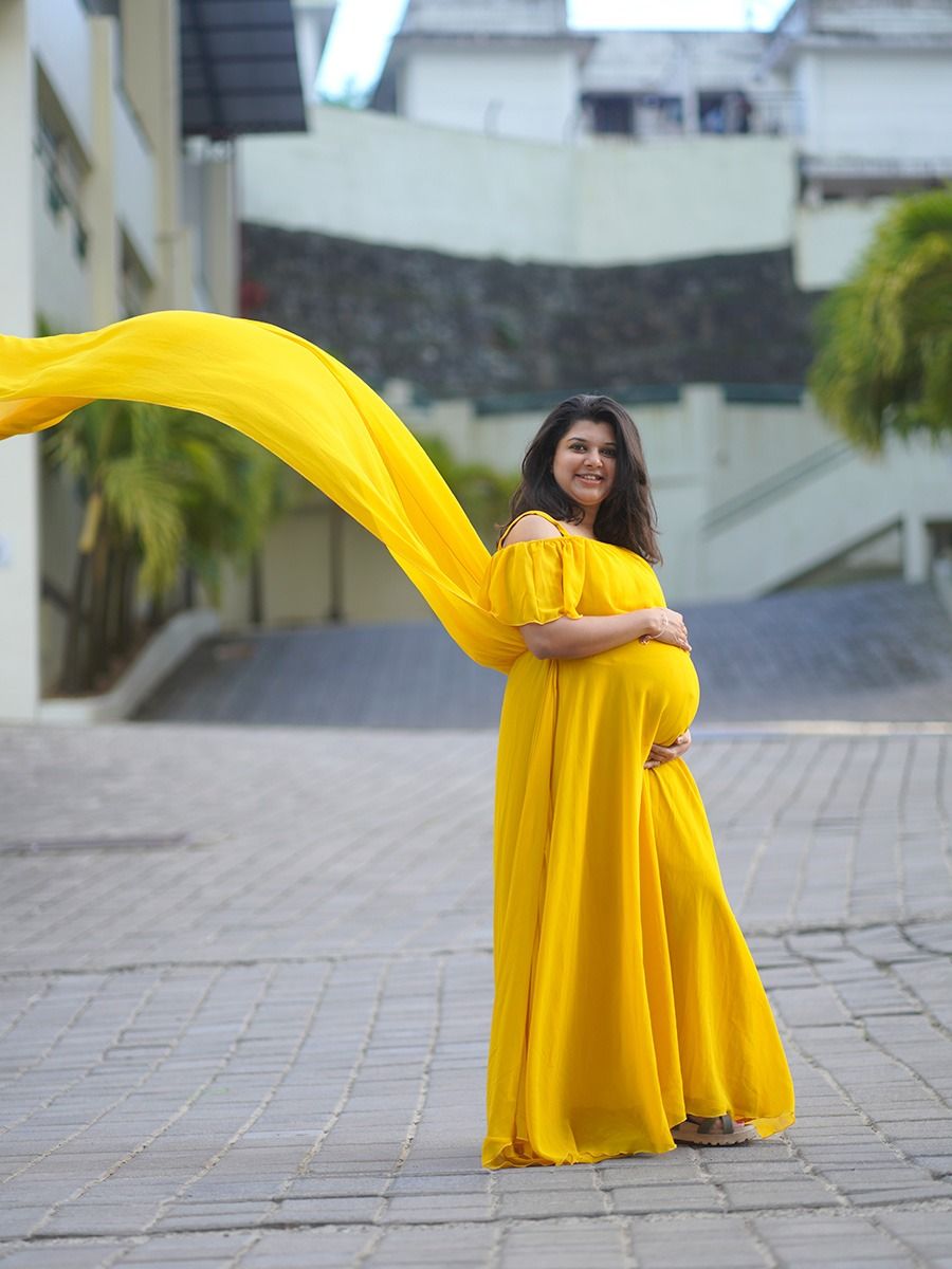 Maternity Baby Shower Mustard Yellow