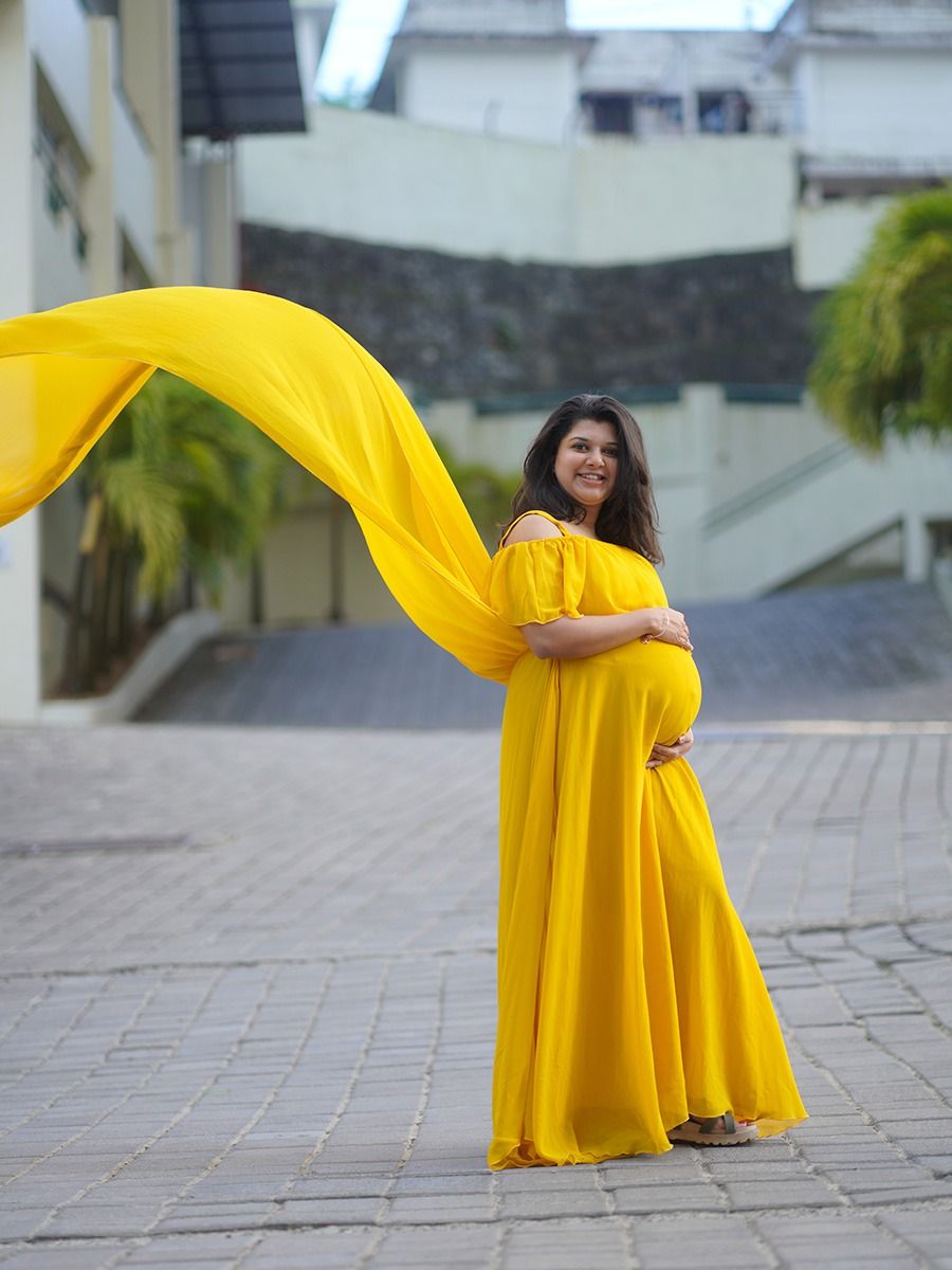 Maternity Baby Shower Mustard Yellow