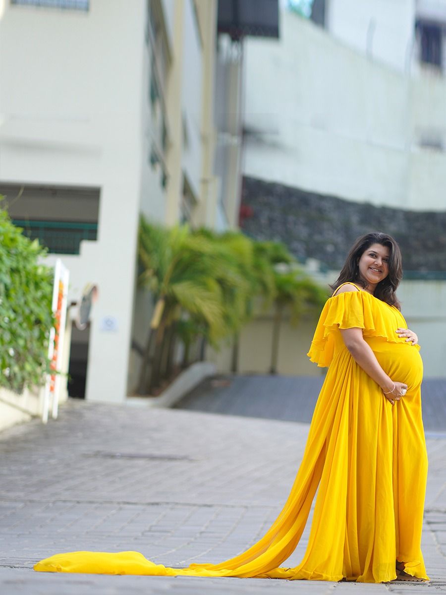 Maternity Baby Shower Mustard Yellow