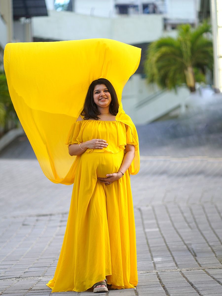 Maternity Baby Shower Mustard Yellow