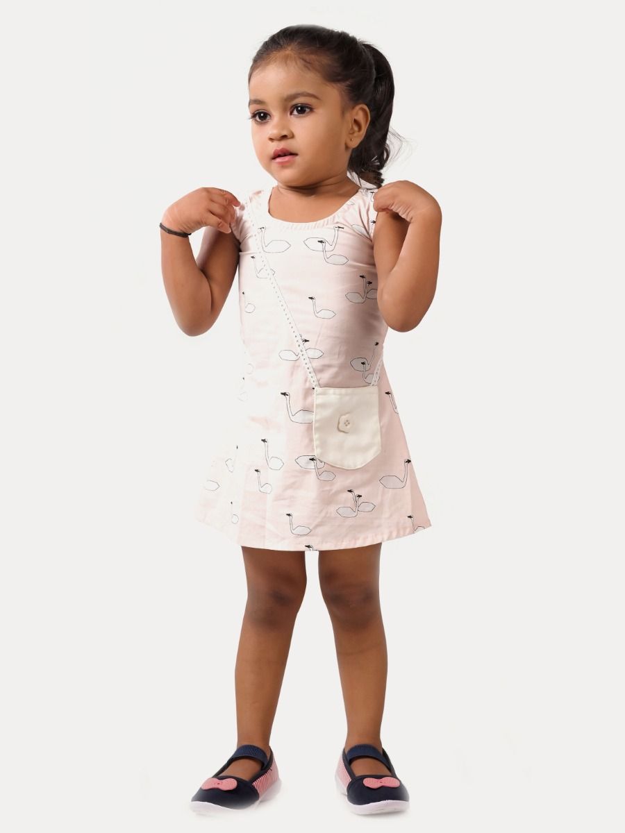 Girl Clothing (Swan Print Baby Dress)