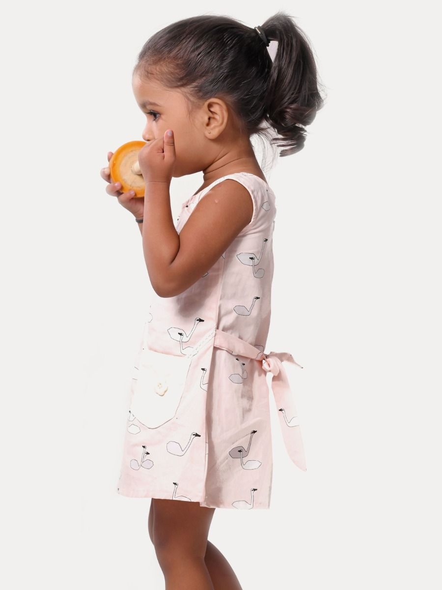 Girl Clothing (Swan Print Baby Dress)