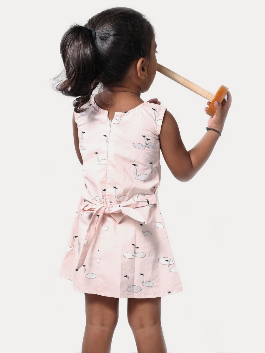 Girl Clothing (Swan Print Baby Dress)