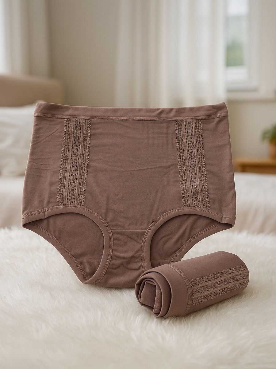 Maternity High Waist Modal Panty Brown