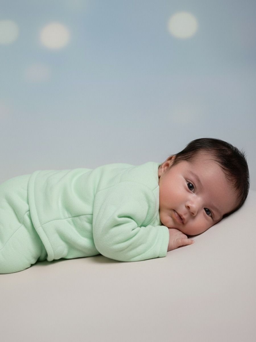 New Born Baby Sweater Top & Pant Green