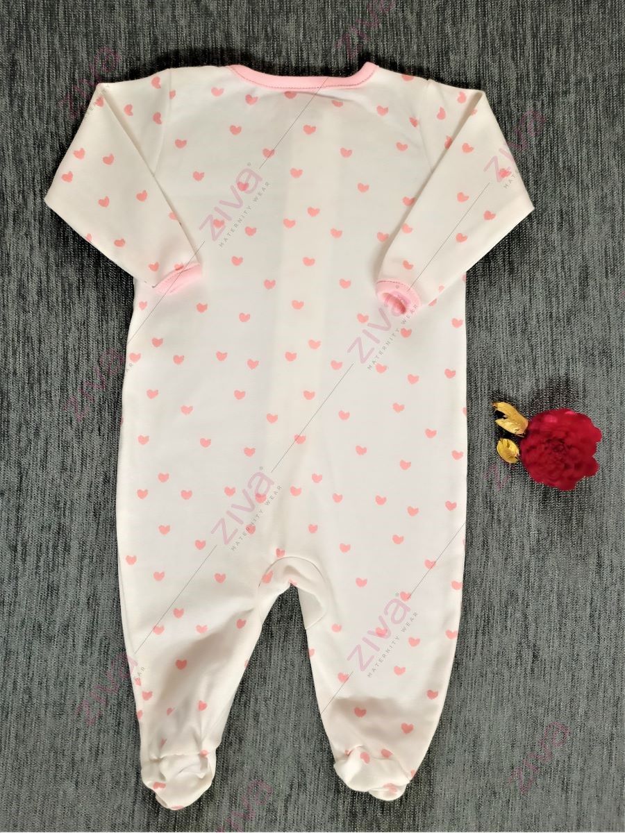 Heart Sleepsuit/Cap Girl