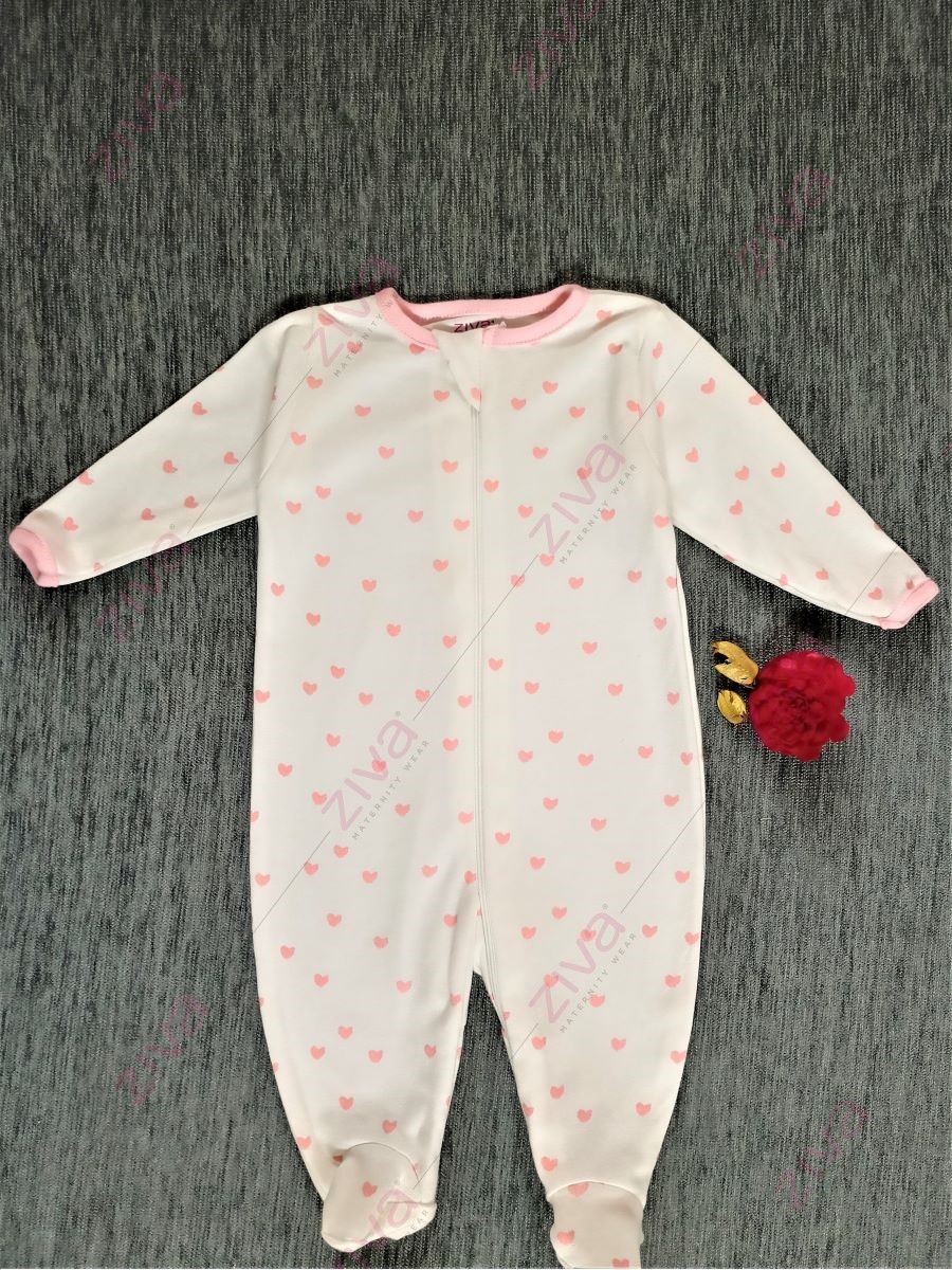 Heart Sleepsuit/Cap Girl