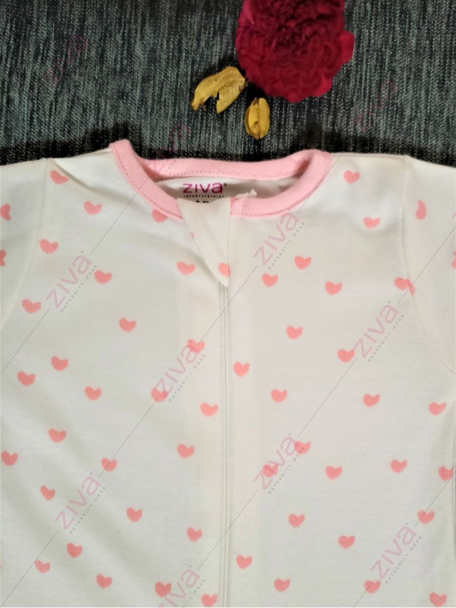 Heart Sleepsuit/Cap Girl