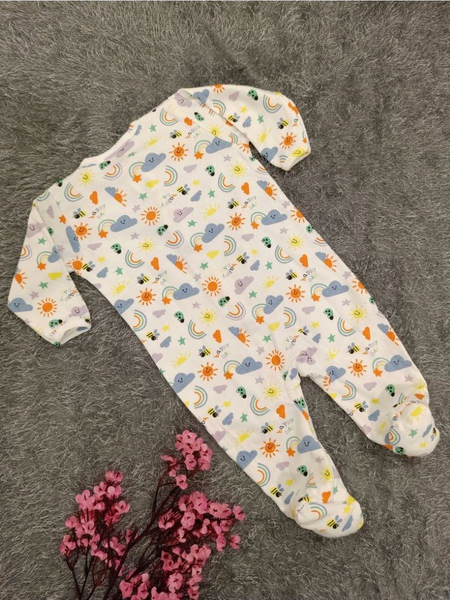 Baby Boy Sleepsuit/Cap- Sky Print