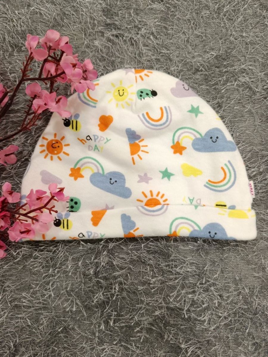 Baby Boy Sleepsuit/Cap- Sky Print