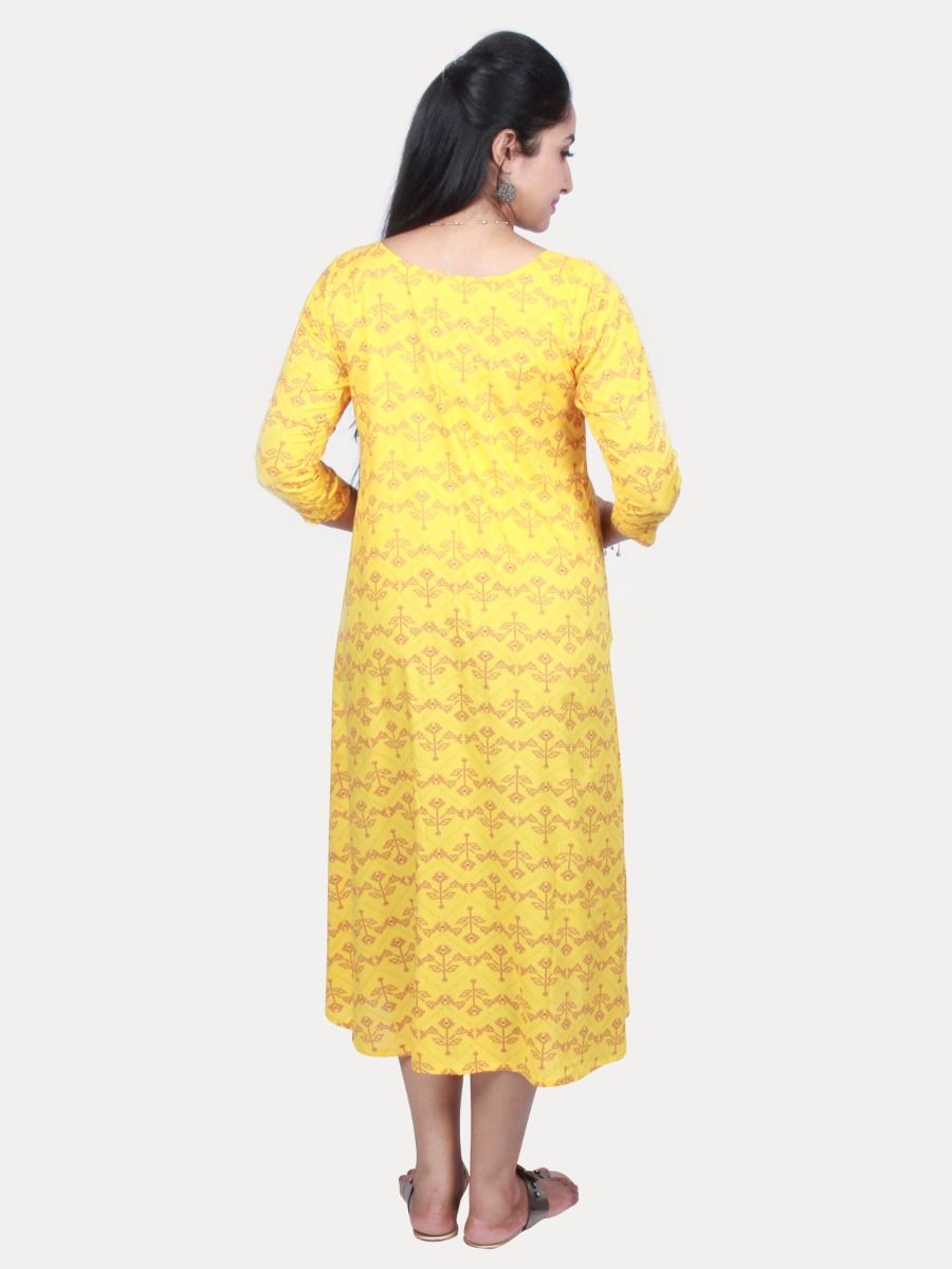 Maternity Midi Dress with FREE MASK (ANI YELLOW)
