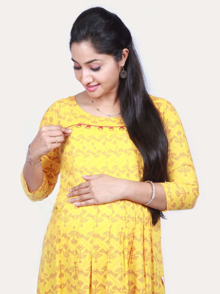 Maternity Midi Dress with FREE MASK (ANI YELLOW)