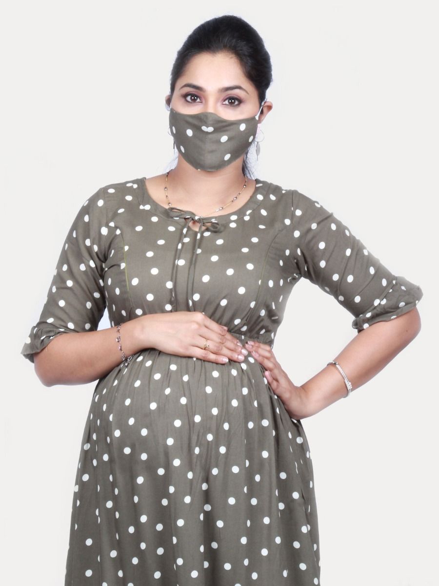 Maternity Midi Dress with FREE MASK (MISA)