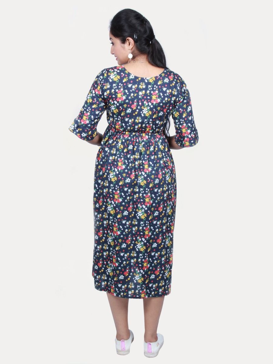 Maternity Midi Dress with FREE MASK (MISA BLUE)