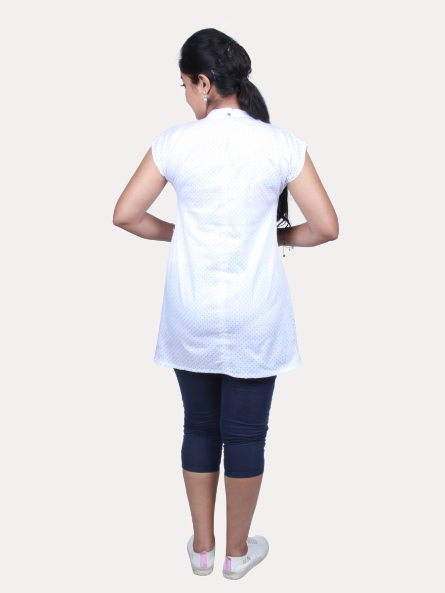 Maternity top with FREE MASK (NORA WHITE)