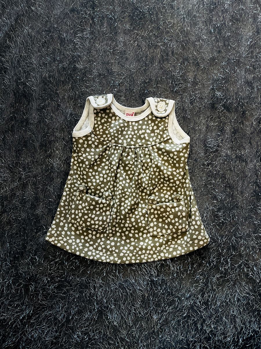 Baby Girl Frock Knitted with Panty Green