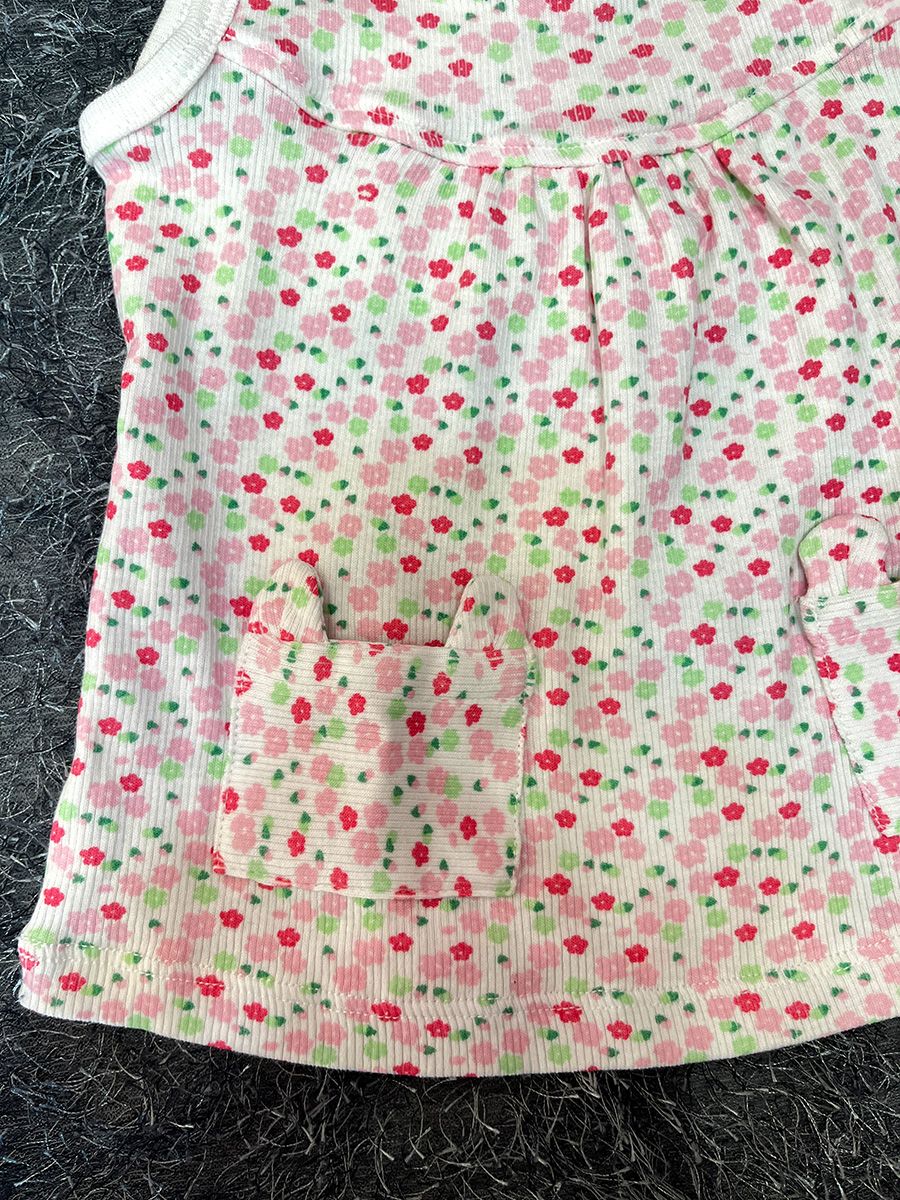 Baby Girl Frock Knitted with Panty Floral