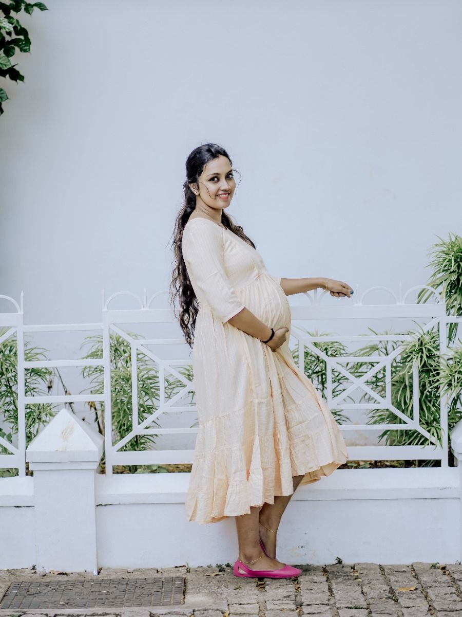 Maternity  Short Dress- Ari  Yellow