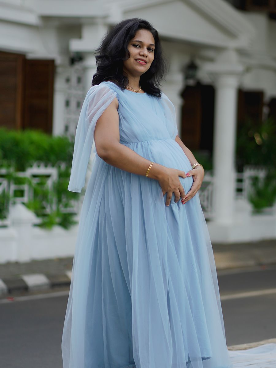 Baby Shower pastel blue plain net