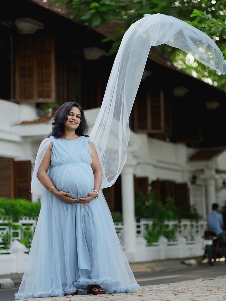 Baby Shower pastel blue plain net