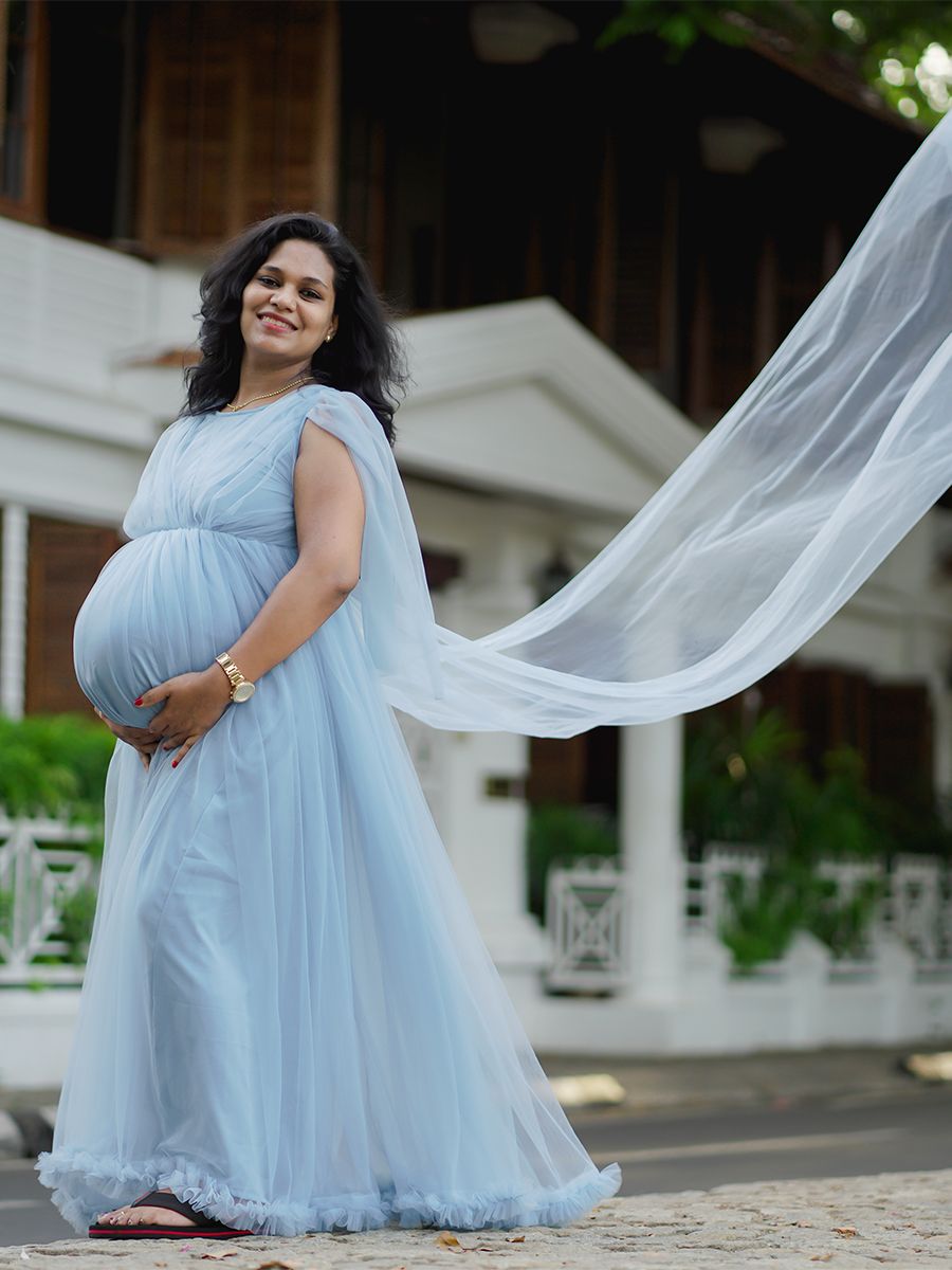 Baby Shower pastel blue plain net