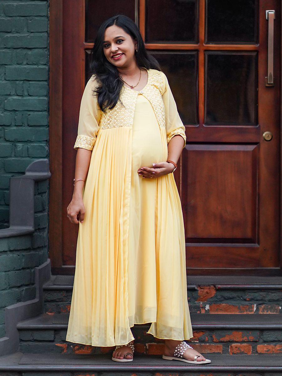 Maternity Party Wear- Yellow