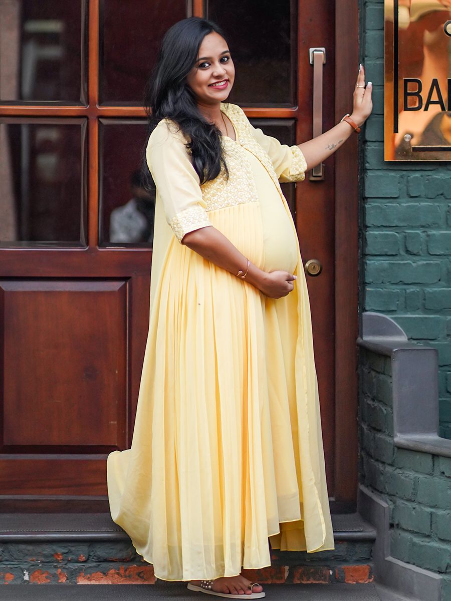 Maternity Party Wear- Yellow