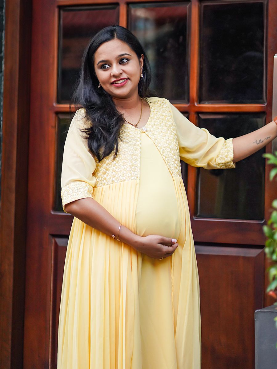 Maternity Party Wear- Yellow