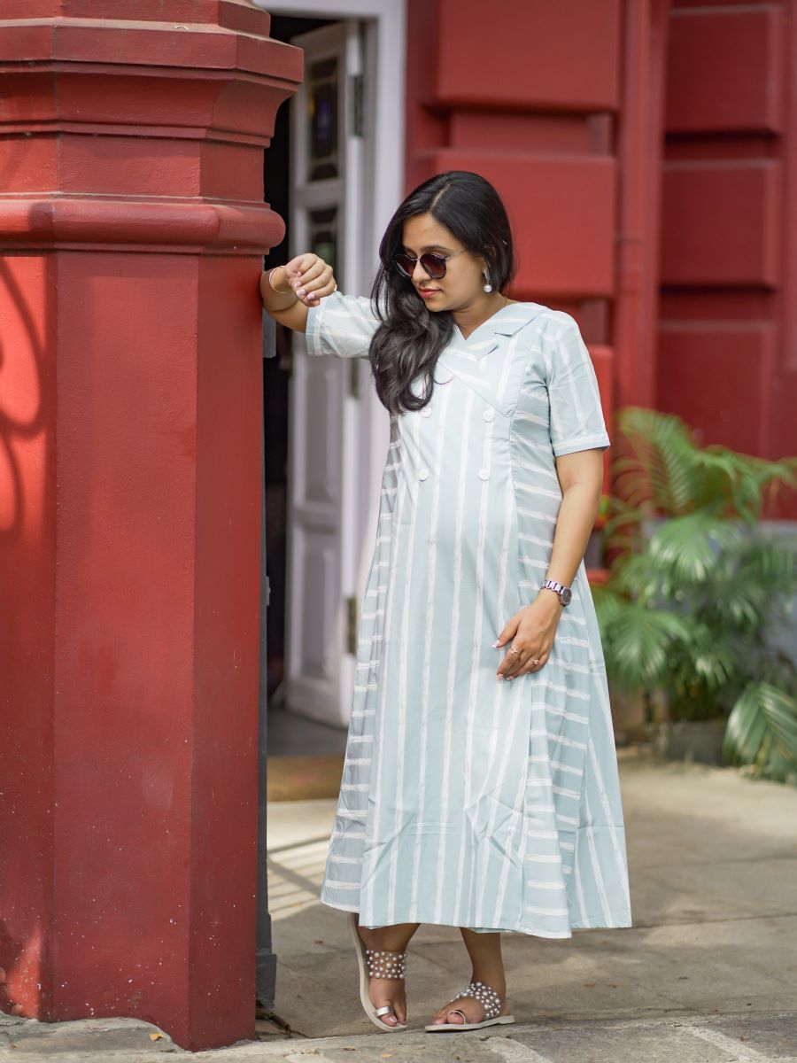 Maternity Kurta - Office Wear Elara L blue