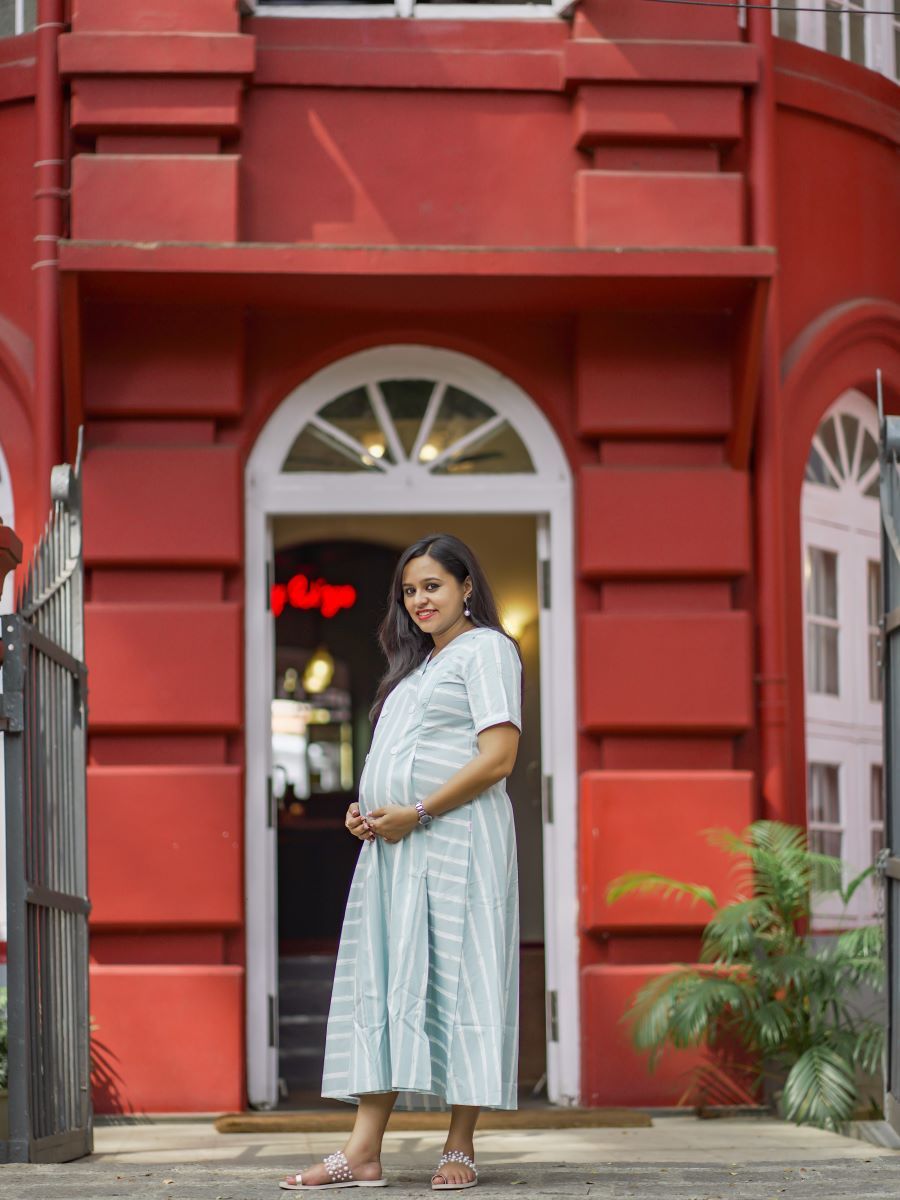 Maternity Kurta - Office Wear Elara L blue