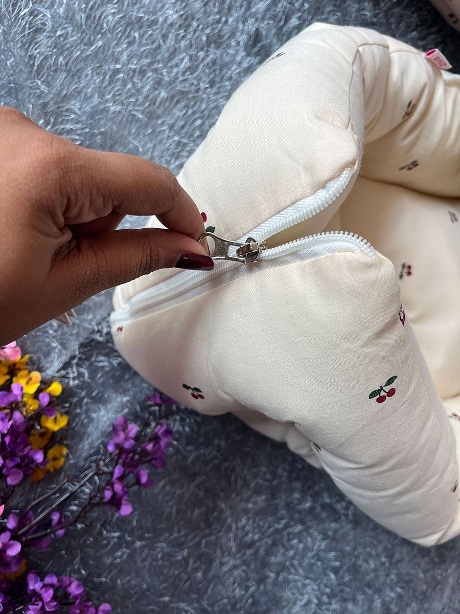 Organic Newborn Baby Bed- Cherry Offwhite