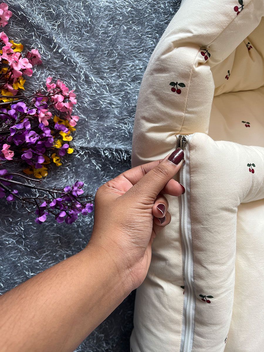 Organic Newborn Baby Bed- Cherry Offwhite