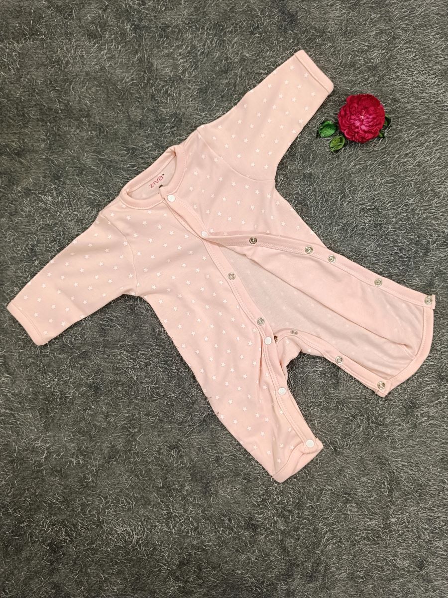 Baby Jumpsuit Girl- Pink White Dot